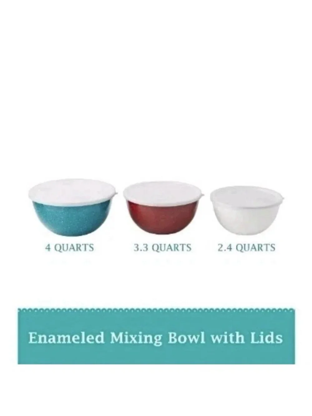 The Pioneer Woman Enamelware Mixing Bowls Set Of 3 With Lids Nesting